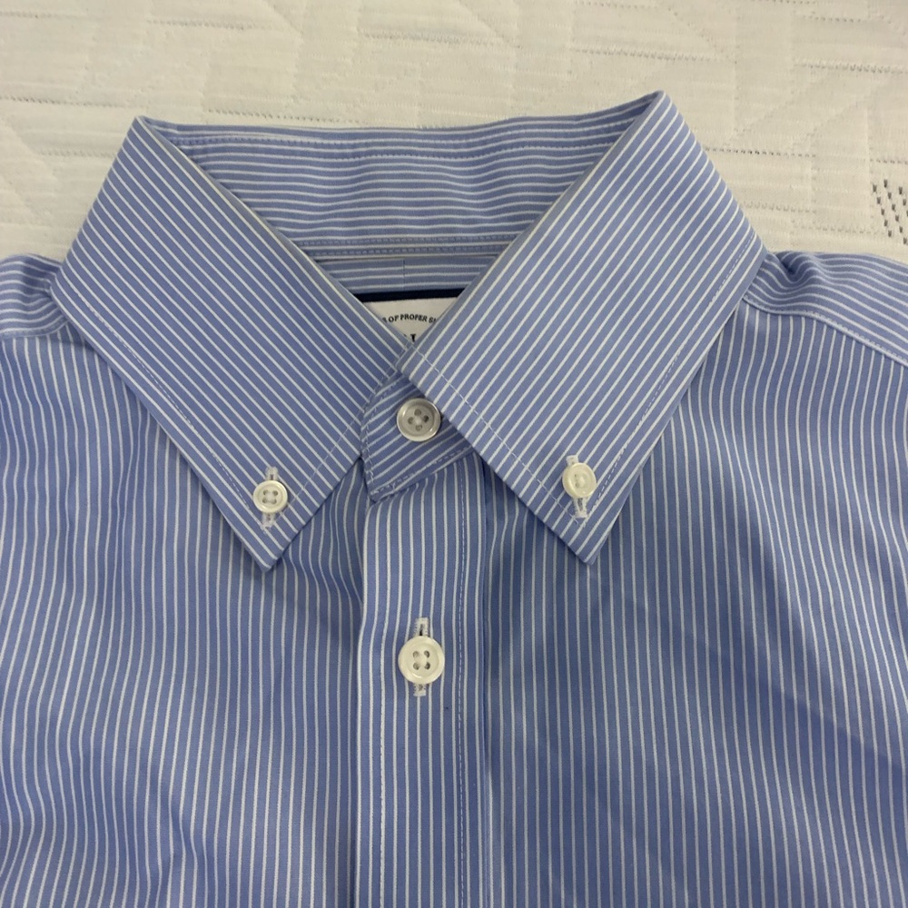 Charles Tyrwhitt Blue and White Pinstripe Dress Shirt